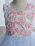 Three-dimensional Flower Party Tulle Dress