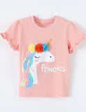 3D Flower Unicorn Print T-shirt