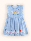 Rabbit Embroidered Sleeveless Dress