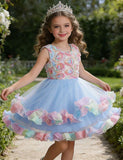 Three-dimensional Flower Party Tulle Dress