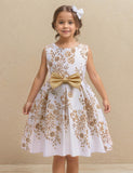 Flower Print Sleeveless Bow Princess Dress