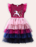 Unicorn Embroidered Tulle Dress