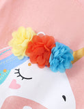 3D Flower Unicorn Print T-shirt