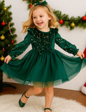 Star Print Velvet Dress