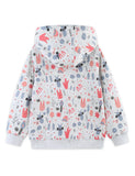 Cardigan Bunny Print Zip-Up Hoodie