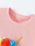 3D Flower Unicorn Print T-shirt