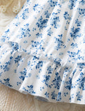 Cute Floral Bow Suspender Dress