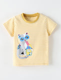 Cute Vacation Kitten Print T-shirt