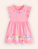 Cute Unicorn Embroidered Dress