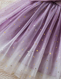 Fungus Edge Star Sequins Tulle Princess Dress