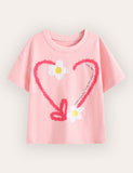 Flower Applique Love T-shirt