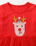 Christmas Reindeer Applique Tulle Dress