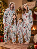 Christmas Tree Family Matching Fleece Hooded Zip-Up Pajamas