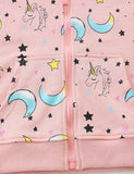 Unicorn Print Zip-up Hoodie