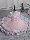 Three-dimensional Flower Party Tulle Dress