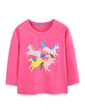 Cartoon Unicorn Print Long Sleeve T-Shirt