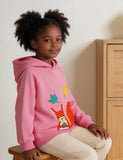 Autumn Squirrel Applique Hooded Sweatshirt