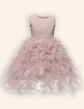 Flauschiges, besticktes Kuchen-Tüllkleid