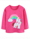 Unicorn Print Long-sleeved T-shirt