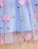 Flower Embroidered Tulle Suspender Dress