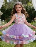 Three-dimensional Flower Party Tulle Dress