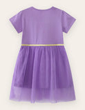 Unicorn Flower Appliqué Tulle Dress