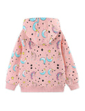 Unicorn Print Zip-up Hoodie