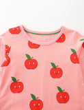 Cartoon Apple Print Dress