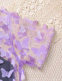 T-shirt + Butterfly Print Suspender Dress Two-piece Set