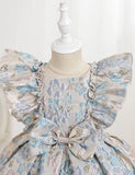 Versailles Gold and Silver Silk Heavy Industry Jacquard Dress