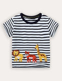 African Animals Applique kortærmet T-shirt