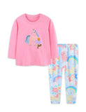 Cute Unicorn Applique Long Sleeve T-Shirt & Printed Leggings