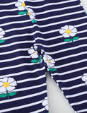 Flower Striped Print Leggings