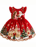 Princess & Santa Claus Castle Bow Party Dress