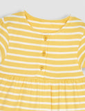 Little Rabbit Appliqué Striped Dress