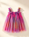 Sequin Star Rainbow Sundress Tulle Dress