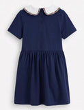 College Navy Cats Applique Dress