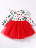 Christmas Long Sleeve Tulle Dress