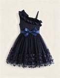 Slash Shoulder Suspender 3D Butterfly Dress