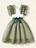 Hollow Sleeve Cut-out Patchwork Dress