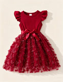 Bust 3D Butterfly Flying Sleeve Dress