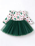 Christmas Long Sleeve Tulle Dress