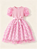 Bust 3D Butterfly Flying Sleeve Dress