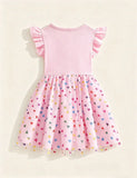 Unicorn Print Short-sleeved Tulle Princess Dress