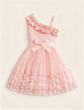 Slash Shoulder Suspender 3D Butterfly Dress