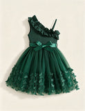 Slash Shoulder Suspender 3D Butterfly Dress