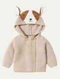 Animal-Shaped Knitted Hooded Jacket