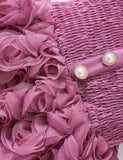 Flying Sleeve Three-dimensional Rose Wrap Dress