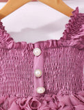 Flying Sleeve Three-dimensional Rose Wrap Dress