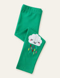 Cloud Appliqué Embroidery Leggings - Mini Taylor